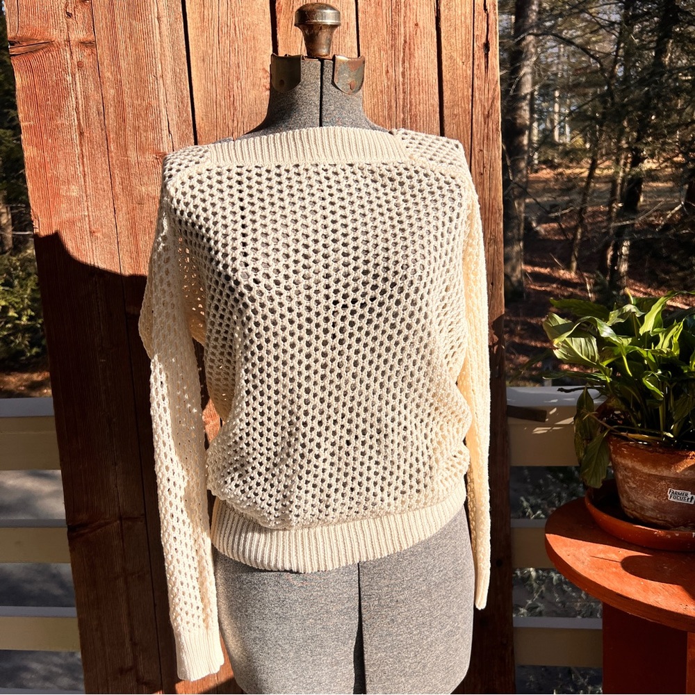 NWT Madewell Wallace Crochet Open Knit Top size M